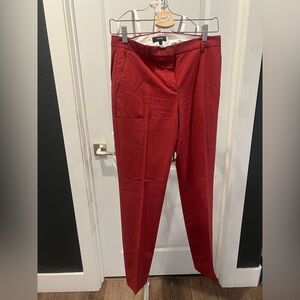 Theory Deep Red Pants size 2 100% cotton Like New